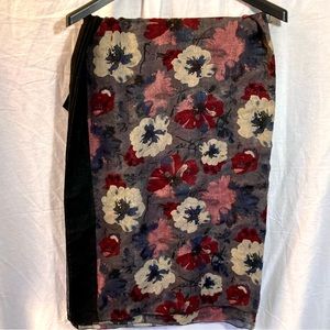 Semi-sheer floral scarf